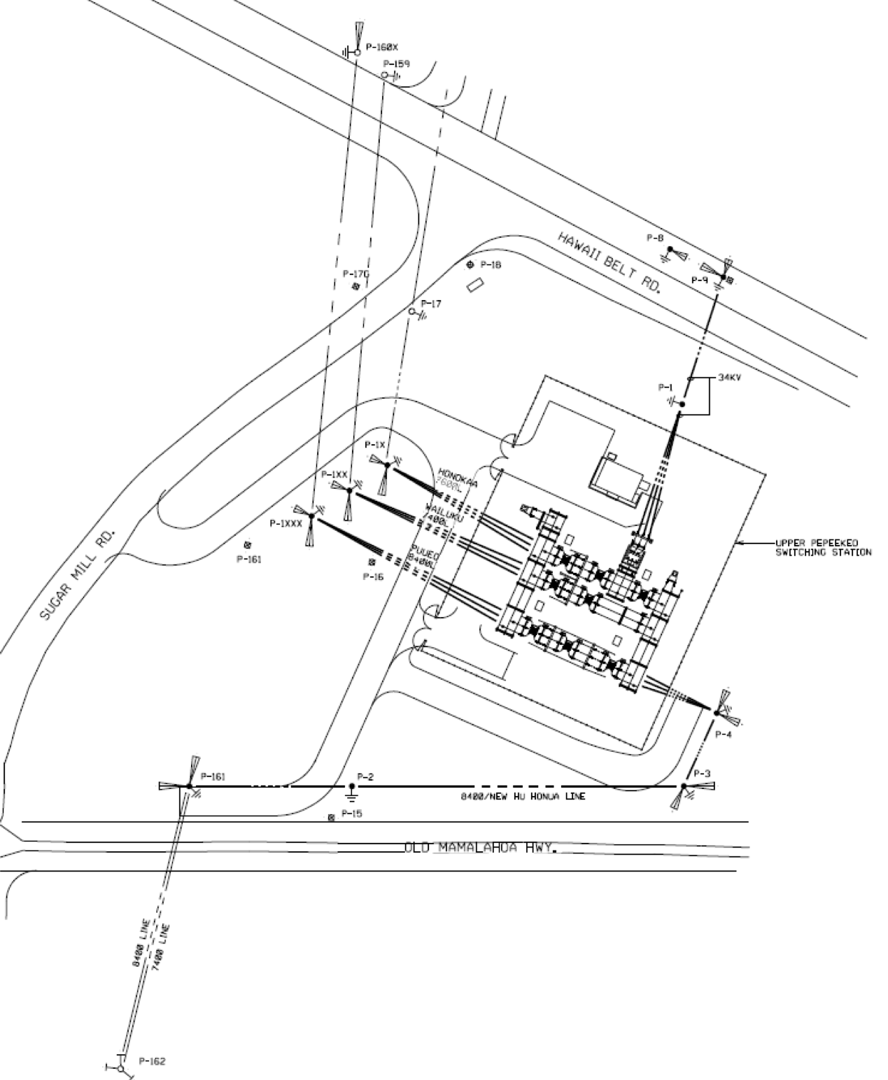 Line drawing of the Honua Ola interconnection map